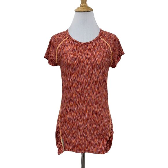 Atheta Pop Space Dye Shirt Womens XS Reflective Strip Short Sleeve Wicking Tee - Picture 1 of 14